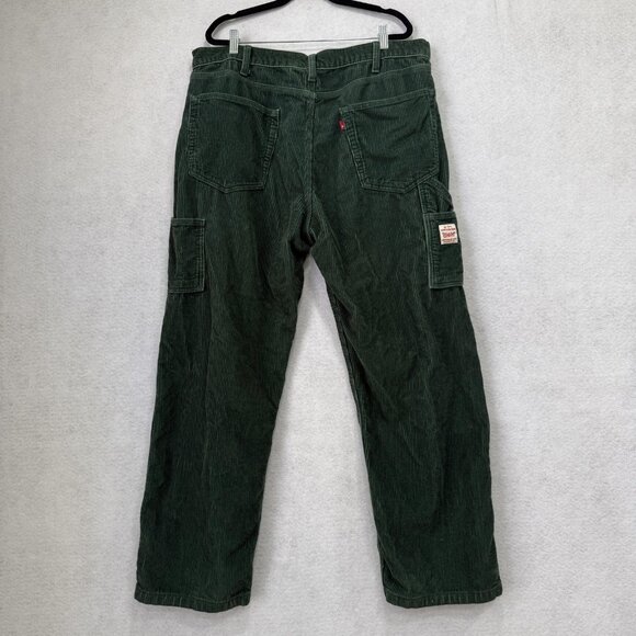 Levi's Corduroy Carpenter Pants Mens 38x32 Green Workwear Utility 55849-0055 - Picture 7 of 13